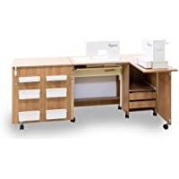 Comfort 5+ | Mueble para máquina de coser | (Lakeland Acacia Light- XL (Air-lift 15 to 20 kg))